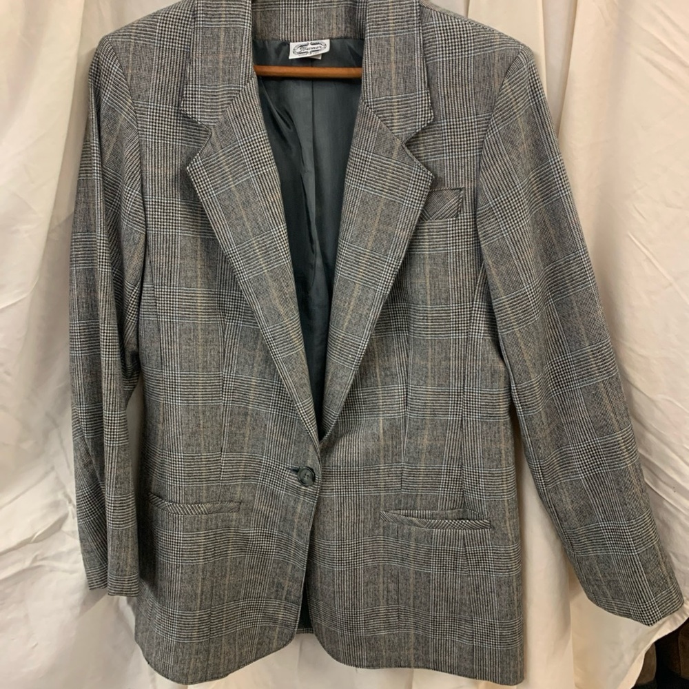 Gray Plaid Women's Blazer